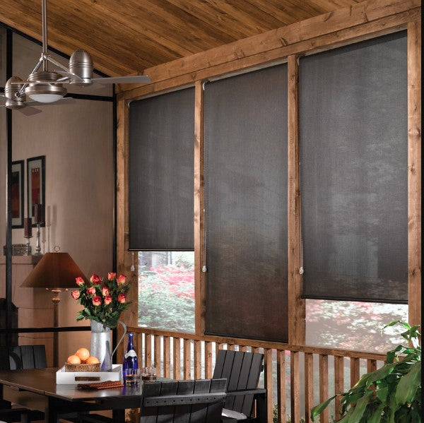 Cordless Solar Shade in 10% Charcoal