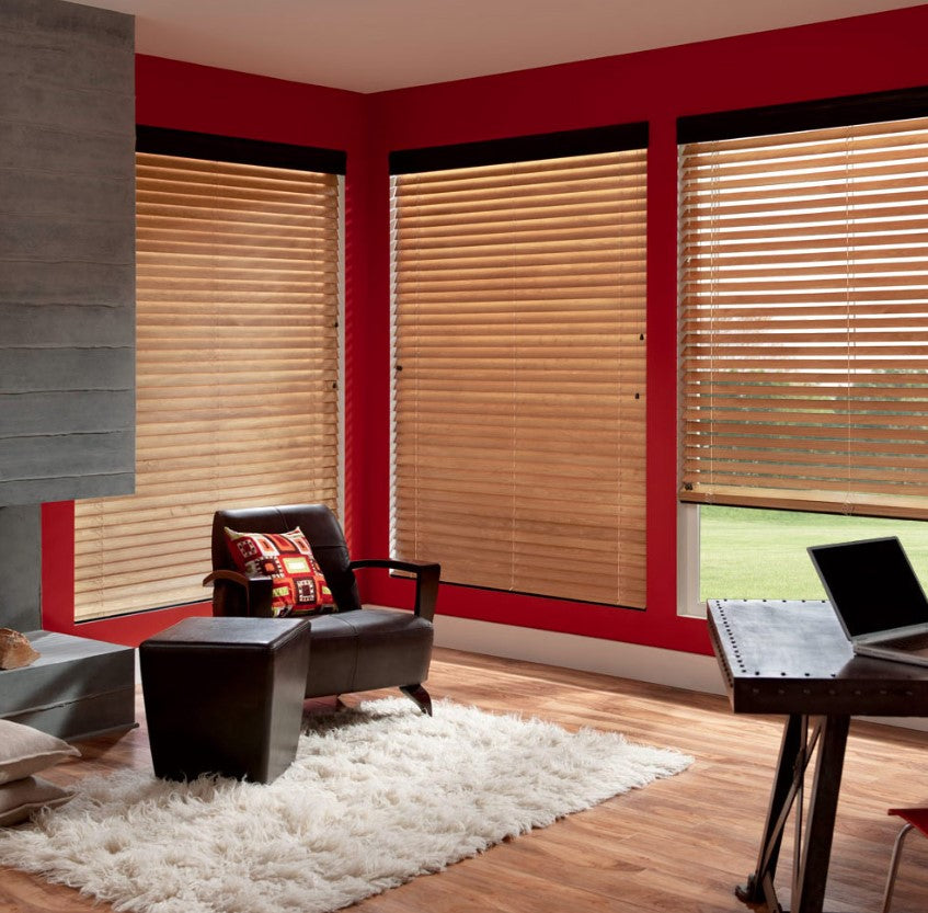 Premium Cordless Wood Blinds in Honey Maple