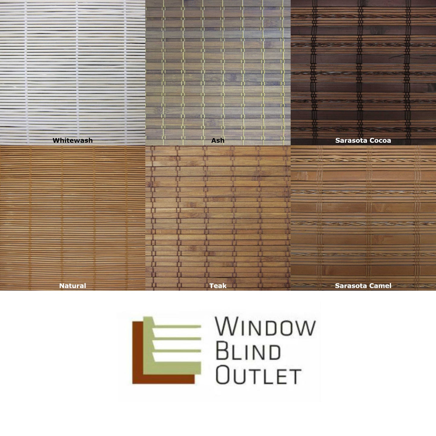 Top Down Bottom Up Cordless Bamboo Roman Shades Color Chart