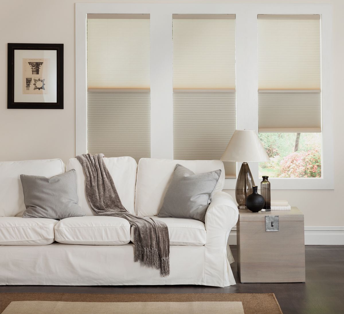 Mirage Day/Night Cordless Cellular Shades - Ivory Beige
