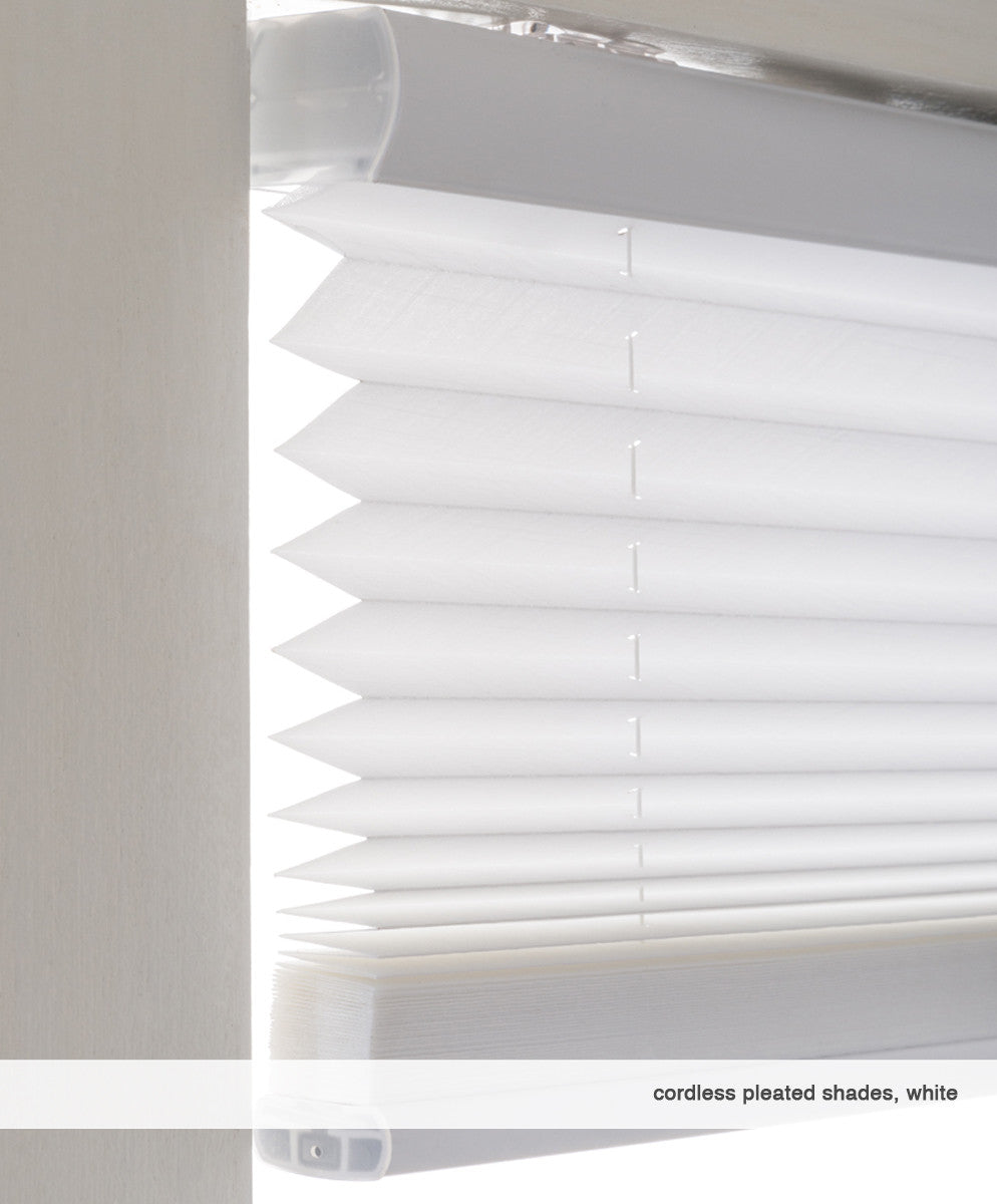 Cordless Pleated Sailcloth Shade Side View