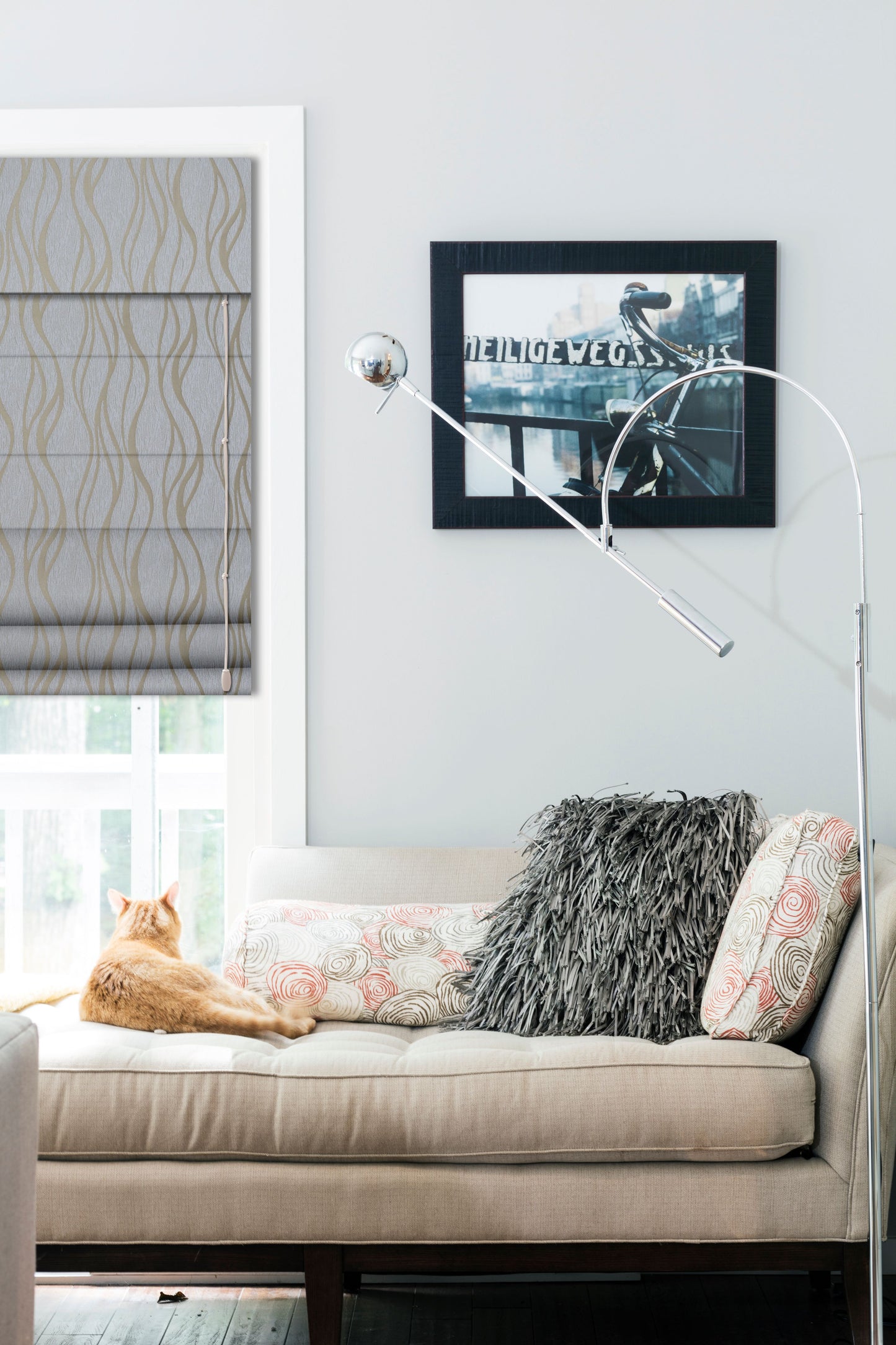 Custom Cordless Roman Shades - Everest Moon