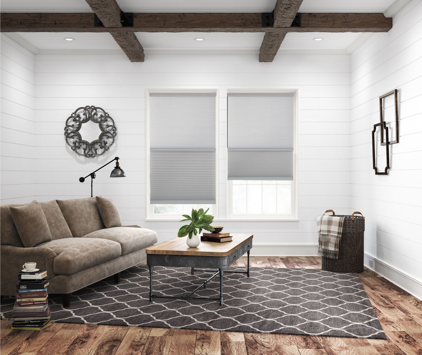 Mirage Day/Night Cordless Cellular Shades - Dove Grey