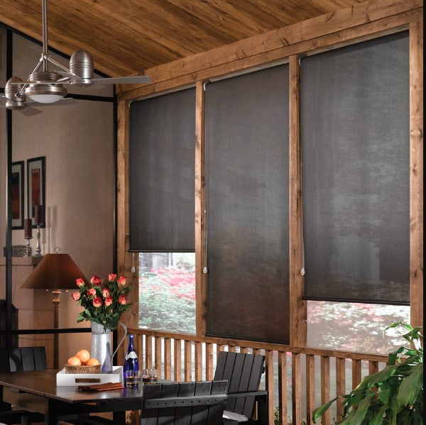 Cordless Solar Shade in 10% Charcoal