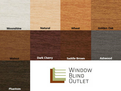Premium Woodgrain Cordless Faux Wood Blinds Color Chart