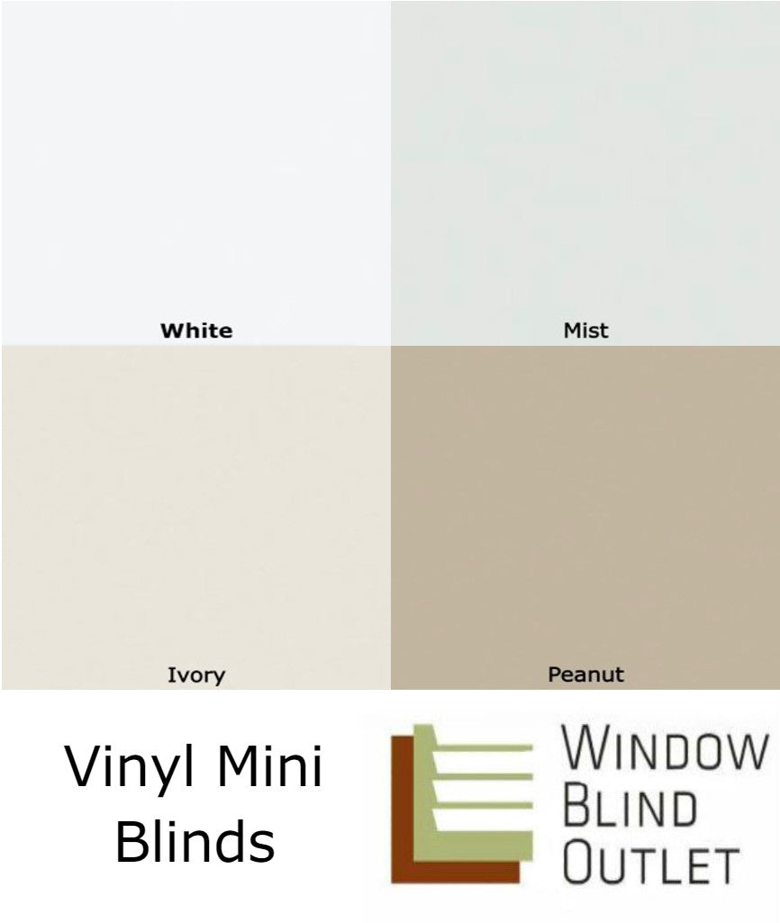 Cordless Vinyl 1" Mini Blinds Color Chart