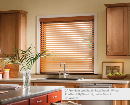 Premium Woodgrain Cordless Faux Wood Blinds