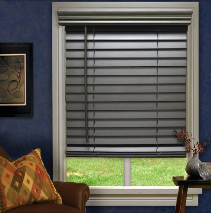 Budget Cordless Faux Wood Blinds - Woodgrain Ashwood