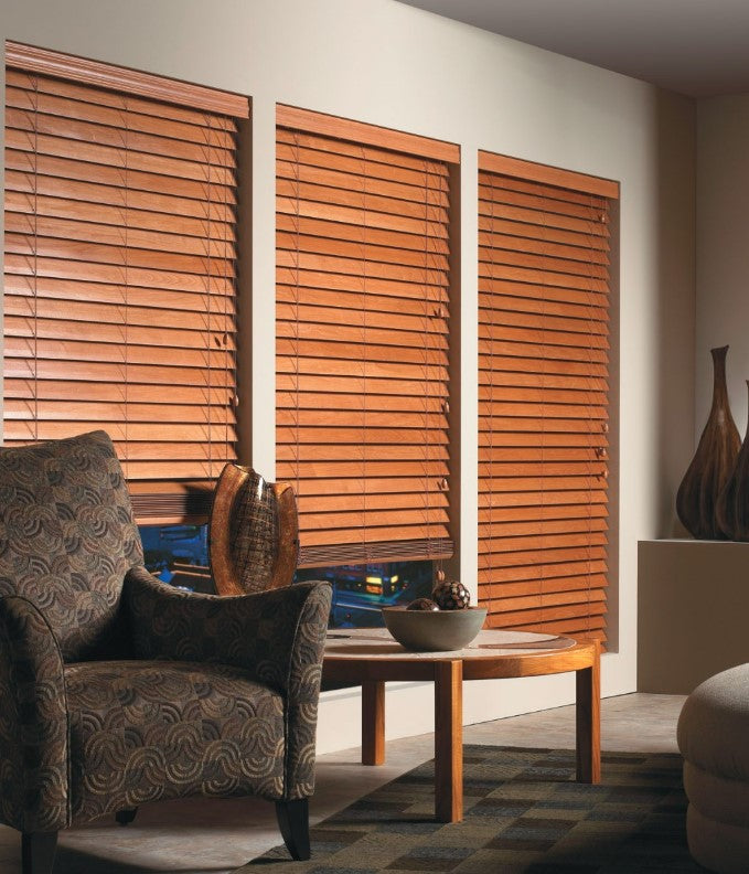 Premium Cordless Wood Blinds in Cherry