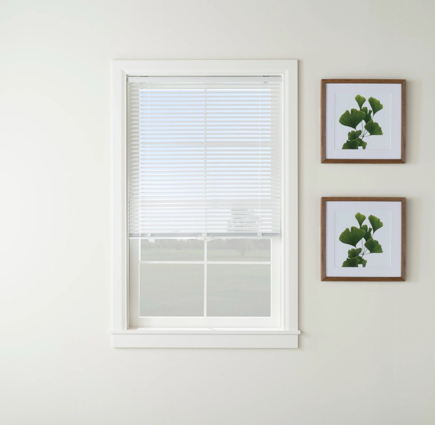 Cordless Vinyl 1" Mini Blinds - White Front