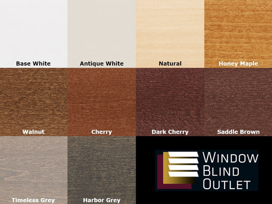 Premium Cordless Wood Blinds Swatches