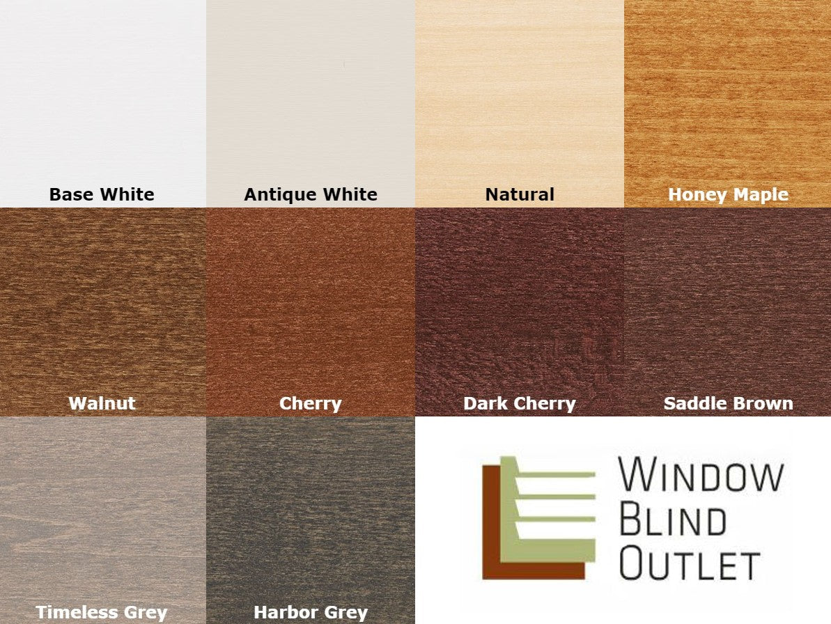 Premium Cordless Wood Blinds Color Chart