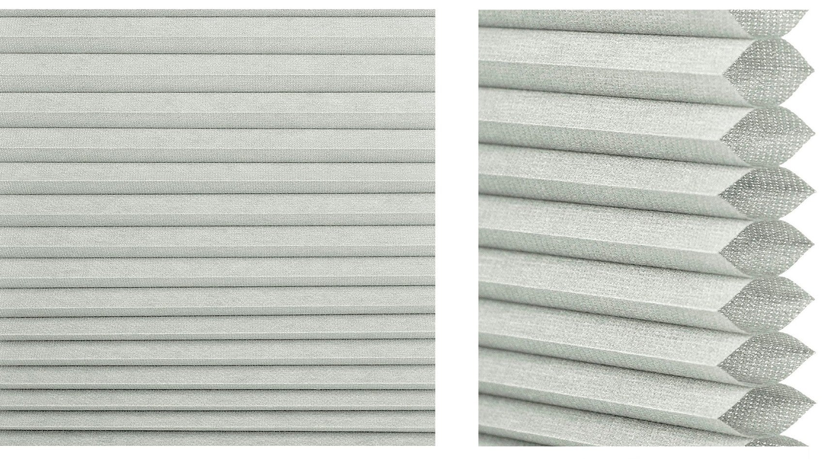 Aura Cordless Cellular Shade Samples - Cool Silver fabric detail