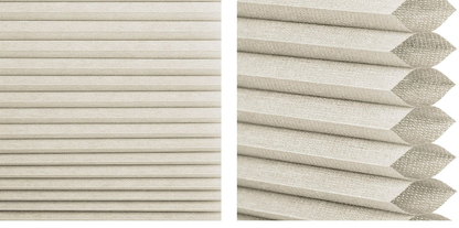 Aura Cordless Cellular Shade Samples - Greige fabric detail