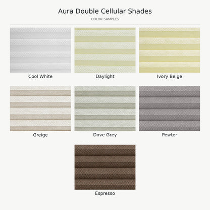 Aura Cordless Double Cellular Shade Samples