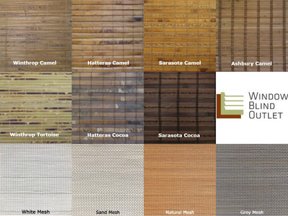 Budget Cordless Bamboo Shades Color Chart