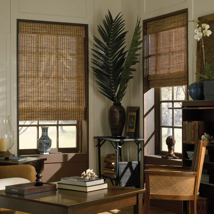 Budget Cordless Bamboo Shades in Winthrop Camel