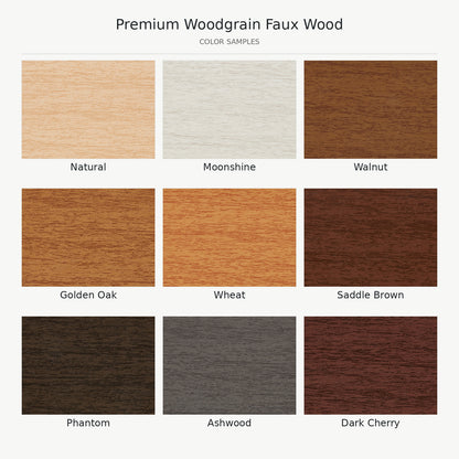 Premium Woodgrain Cordless Faux Wood Blinds Swatches