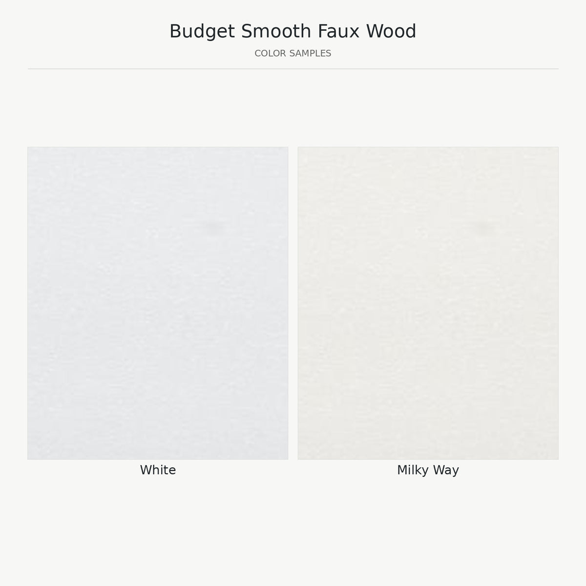 Budget Faux Wood Blinds - Smooth Swatches