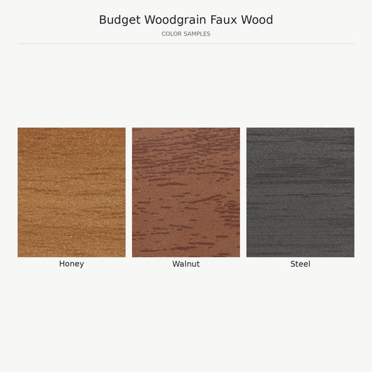 Budget Faux Wood Blinds - Woodgrain Swatches