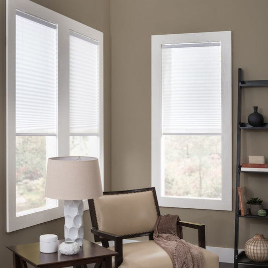 Cordless Pleated Sailcloth Shade in White