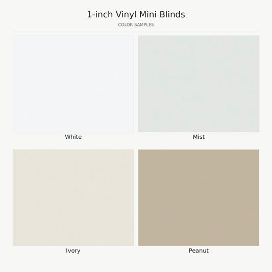 Cordless Vinyl 1" Mini Blinds Swatches