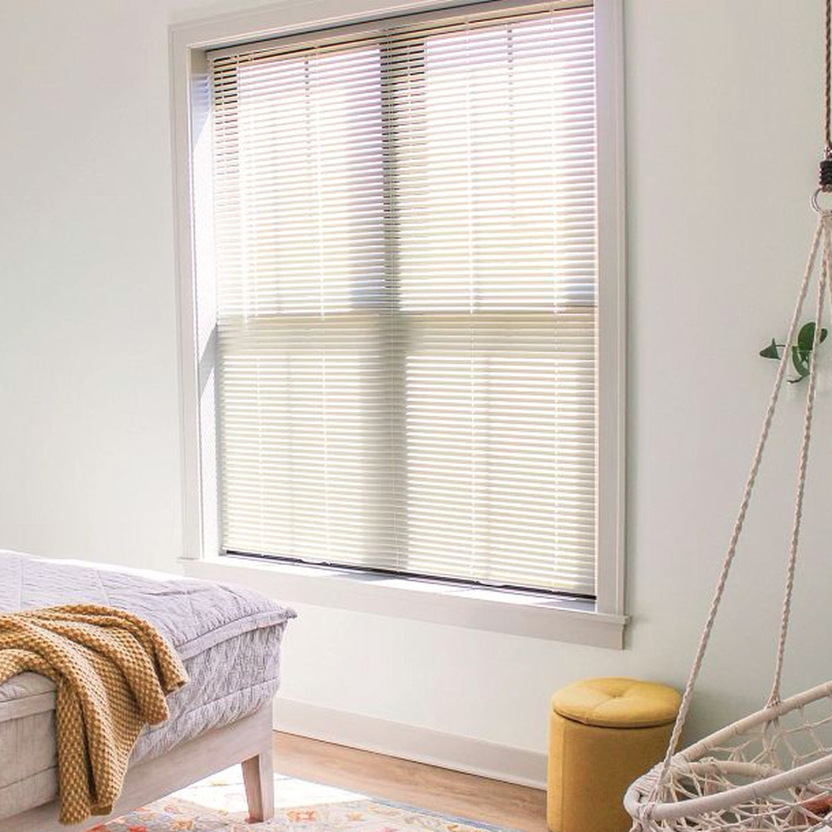 Cordless Vinyl 1" Mini Blinds - White