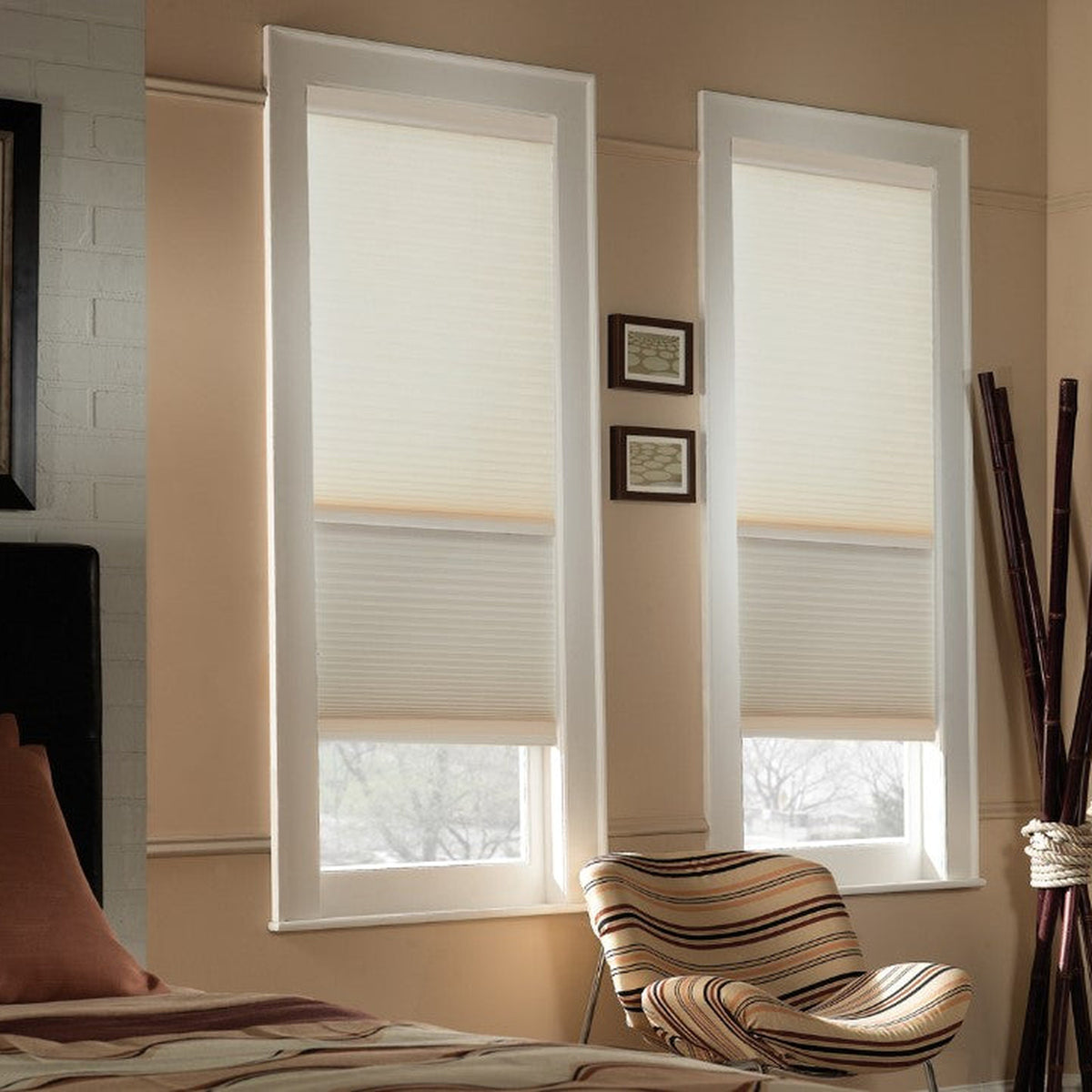 Mirage Day/Night Cordless Cellular Shades - Ivory Beige