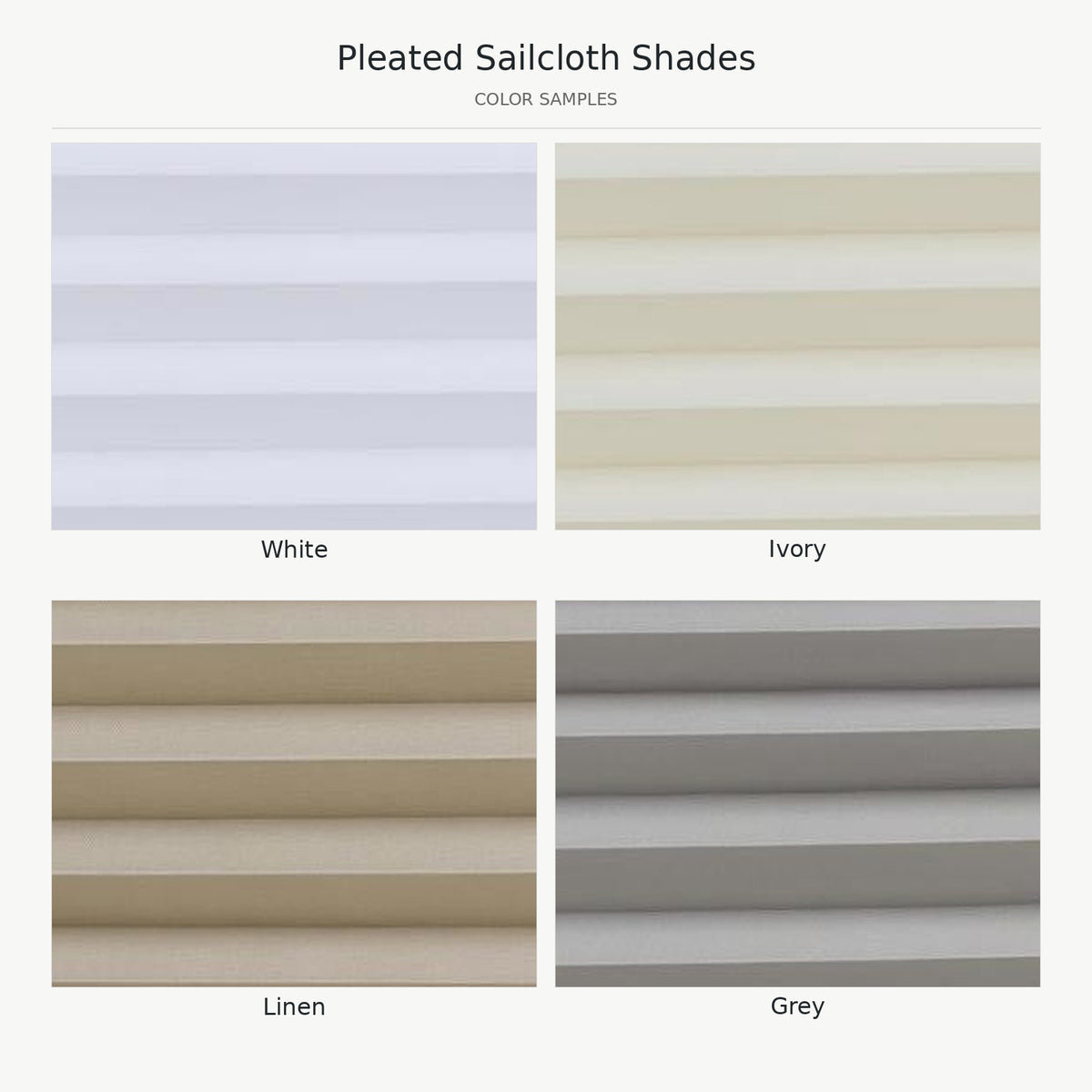 Pleated Sailcloth Shade Samples