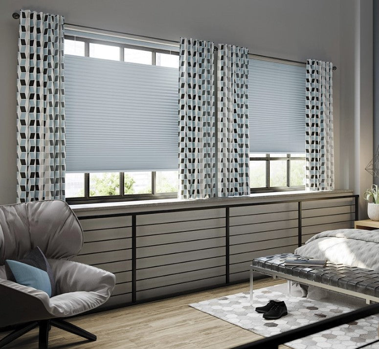WBO® Classic Top Down Bottom Up Cordless Blackout Cellular Shades in Gray Sheen