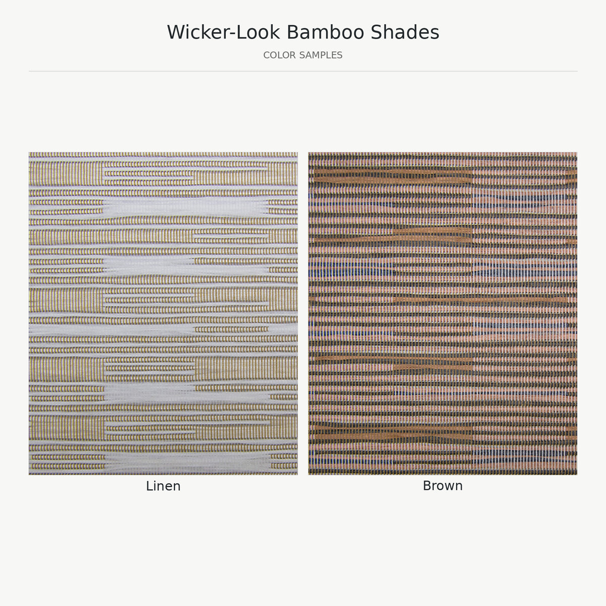 Wicker Look Bamboo Woven Shade Swatches